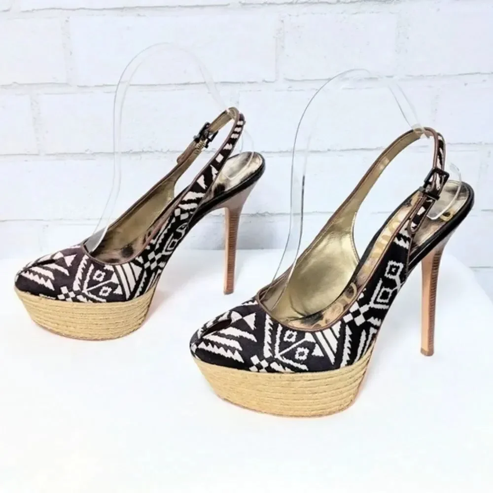 NWOB SAM EDELMAN Novato Aztec Tribal Heels 7